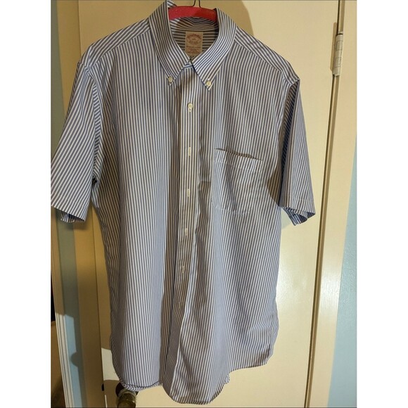 Brooks Brothers Other - Brooks Brothers Blue and White Striped Short-Sleeve Button-Down Shirt